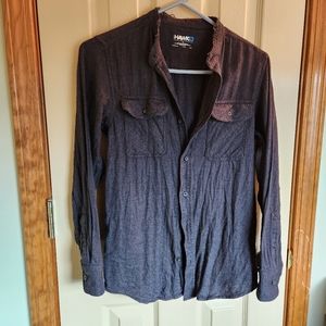 Tony Hawk large unisex button down  raw edge tab collar